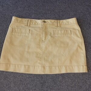 Old Navy Ultra Low Waist Khaki Cotton Mini Skirt Tan Utility Size 10 1595